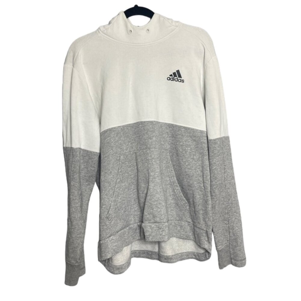 Adidas Two-Toned Gray and White Hoodie